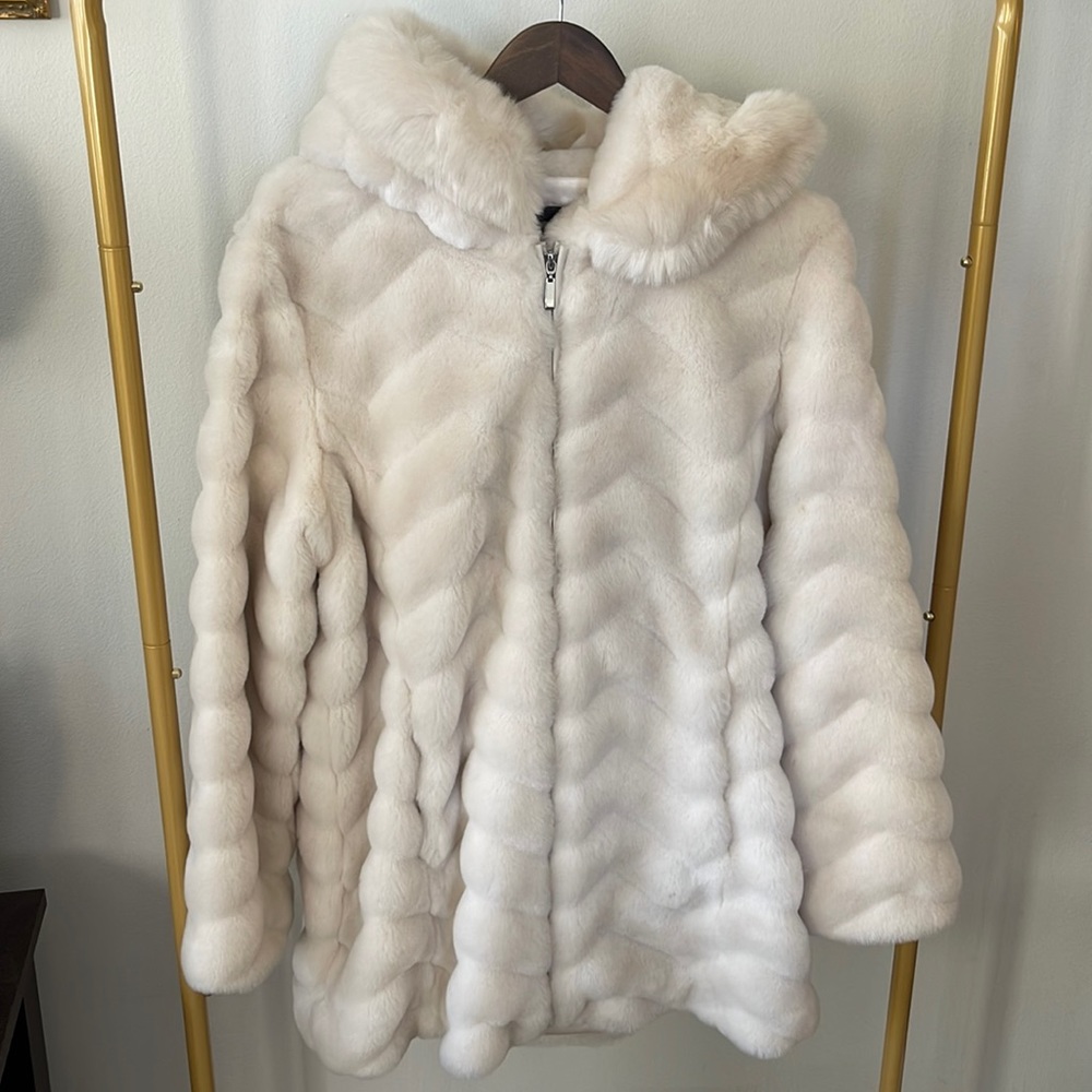 Faux Fur Cream Coat